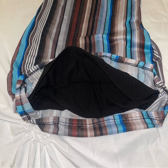 Windsor Striped Halter V-Neck Mini Dress - Picture 7 of 10